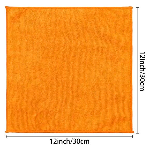 12 Pack Microfiber Lint Free High Absorbent Cleaning Rags 12" x 12" Orange - Picture 3 of 6